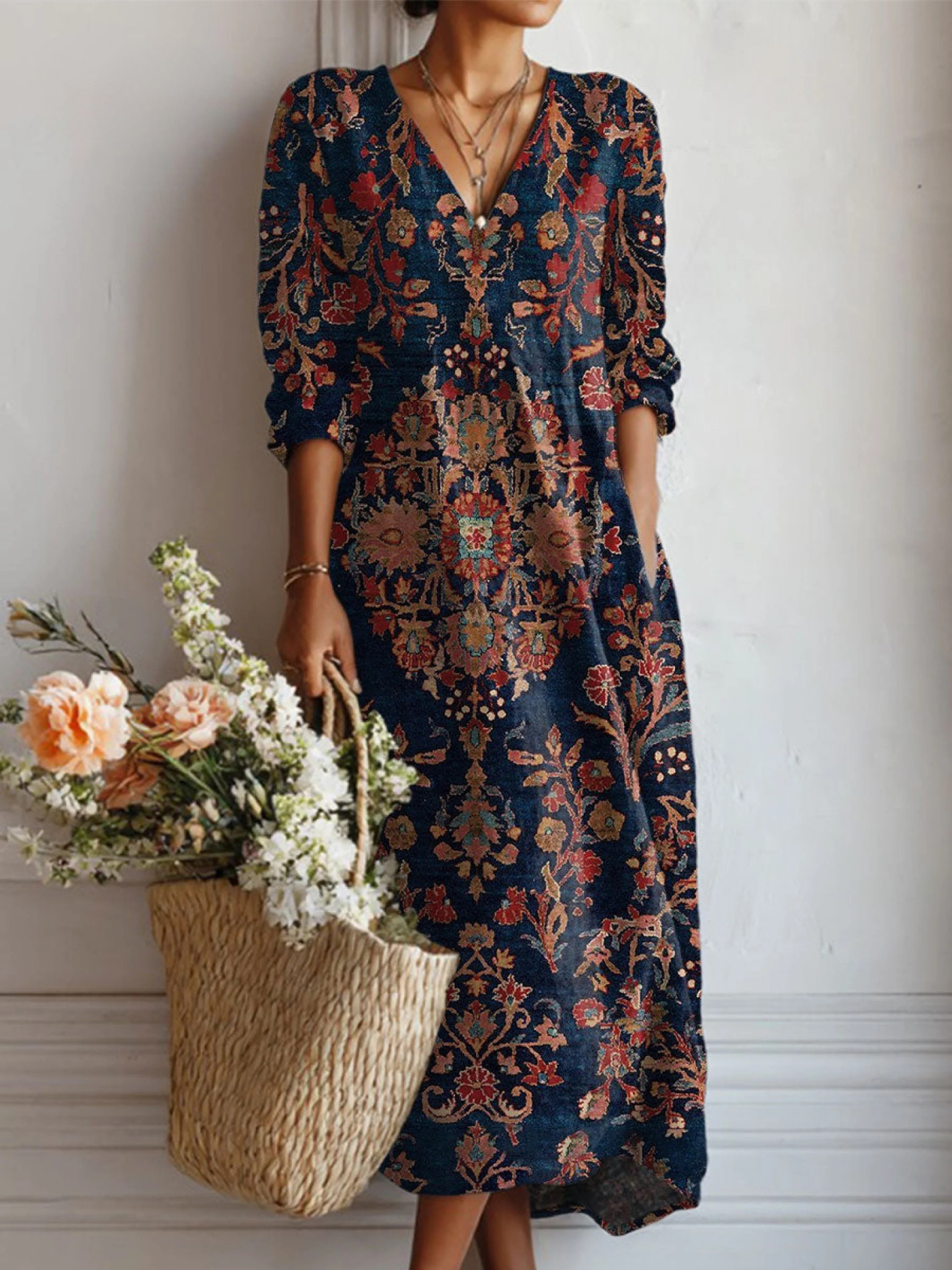 Navy Floral / 4XL